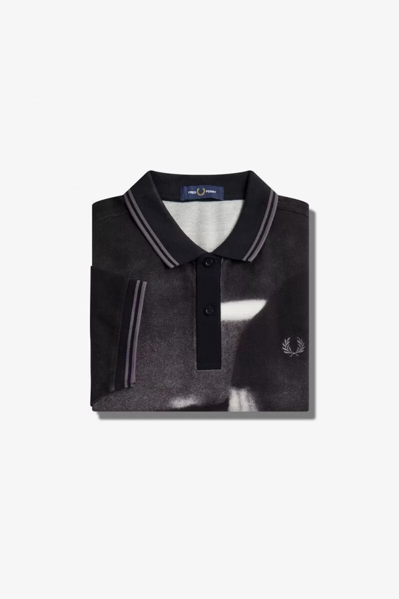 polo da uomo fred perry rave graphic nera