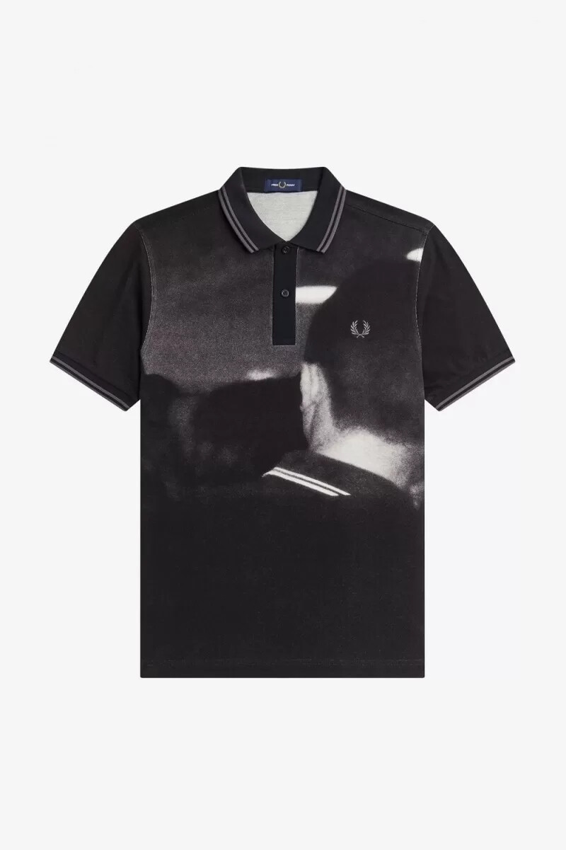 polo da uomo fred perry rave graphic nera