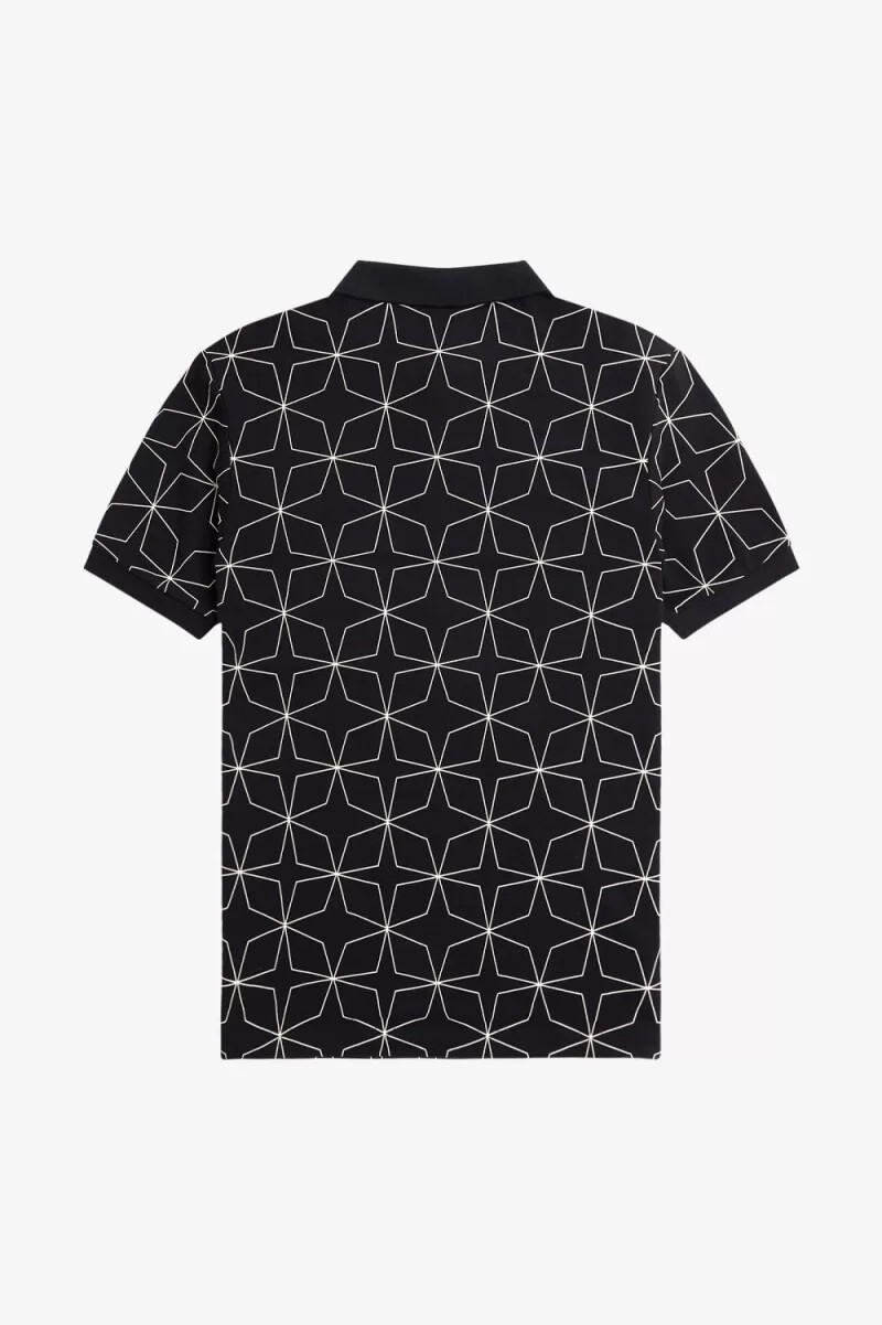 polo da uomo geometrica fred perry nera