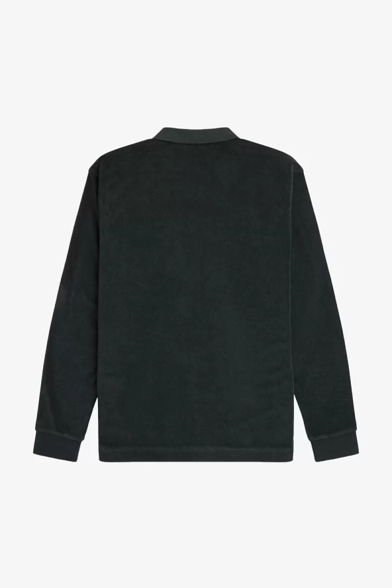 polo da uomo fred perry relaxed toweling verde notte