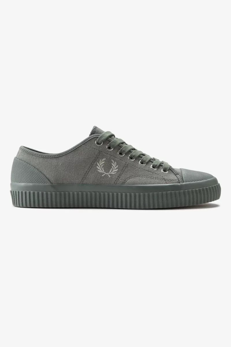 fred perry low hughes scarpe da ginnastica da donna field green warm grey