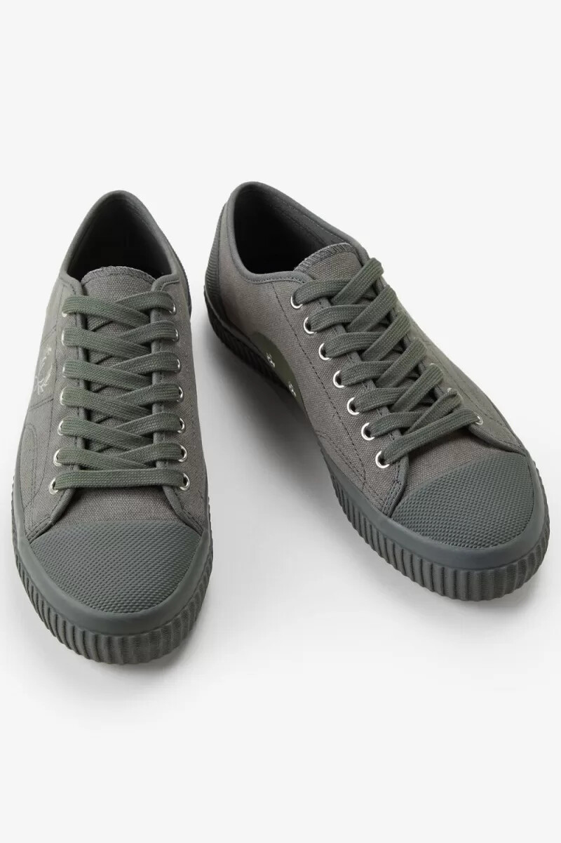 fred perry low hughes scarpe da ginnastica da donna field green warm grey