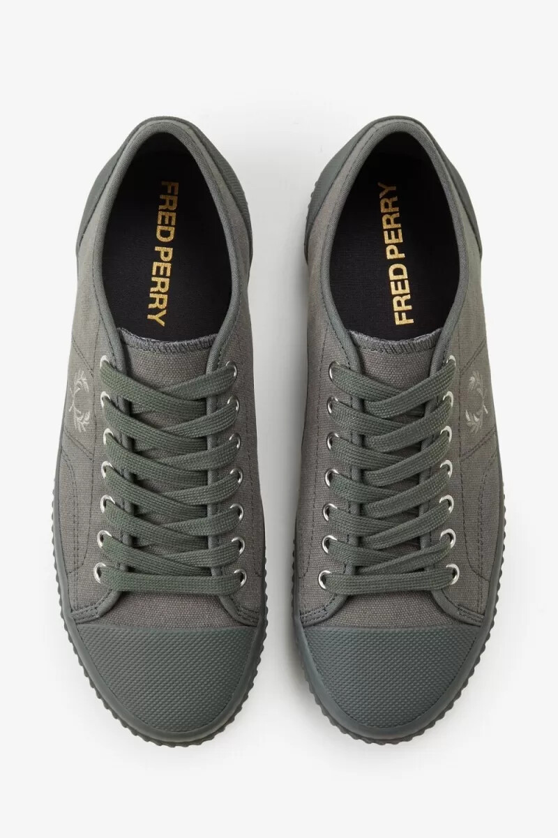 fred perry low hughes scarpe da ginnastica da donna field green warm grey