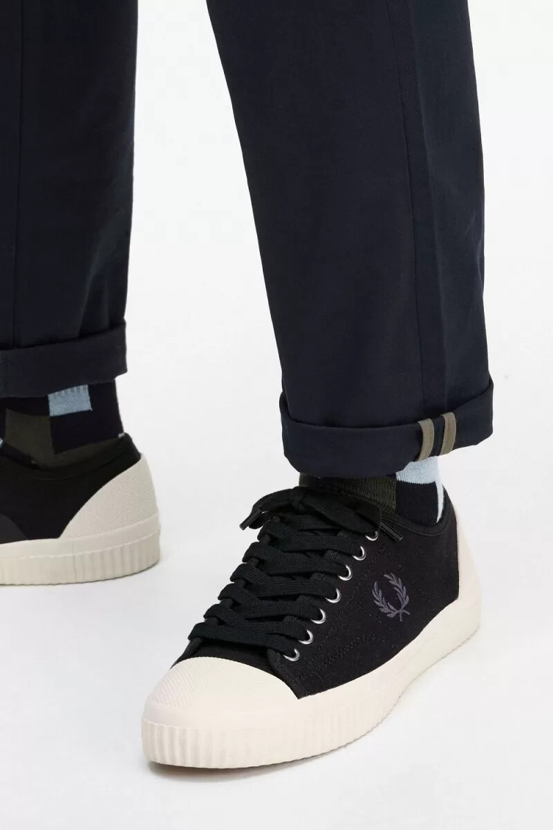 fred perry low hughes scarpe da ginnastica da uomo nere canna di fucile