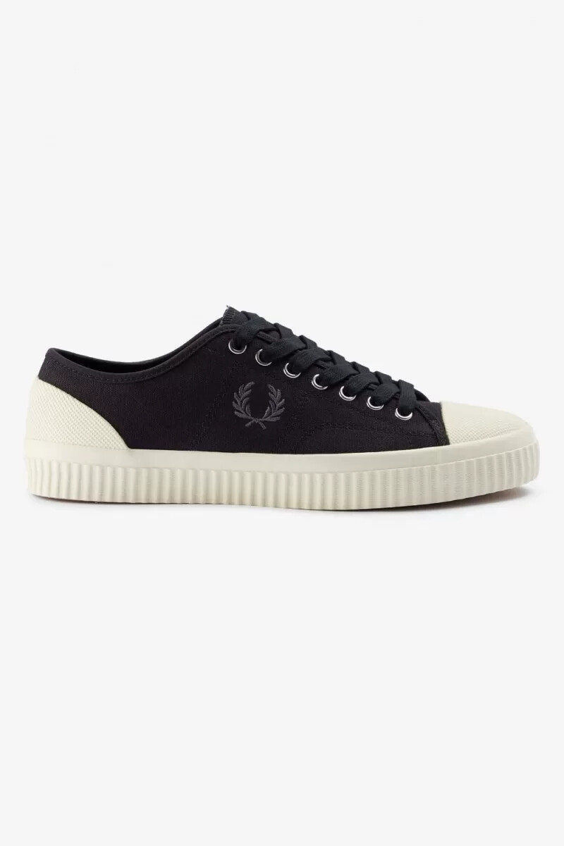 fred perry low hughes scarpe da ginnastica da uomo nere canna di fucile