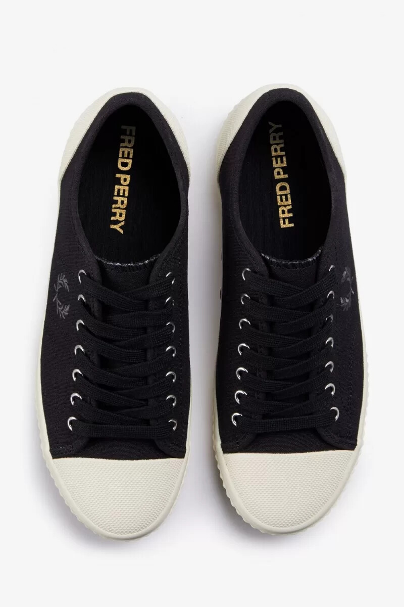 fred perry low hughes scarpe da ginnastica da uomo nere canna di fucile