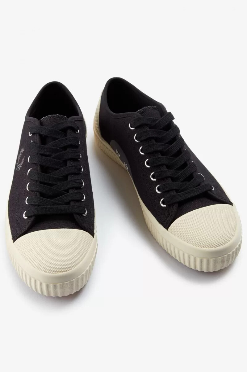 fred perry low hughes scarpe da ginnastica da uomo nere canna di fucile