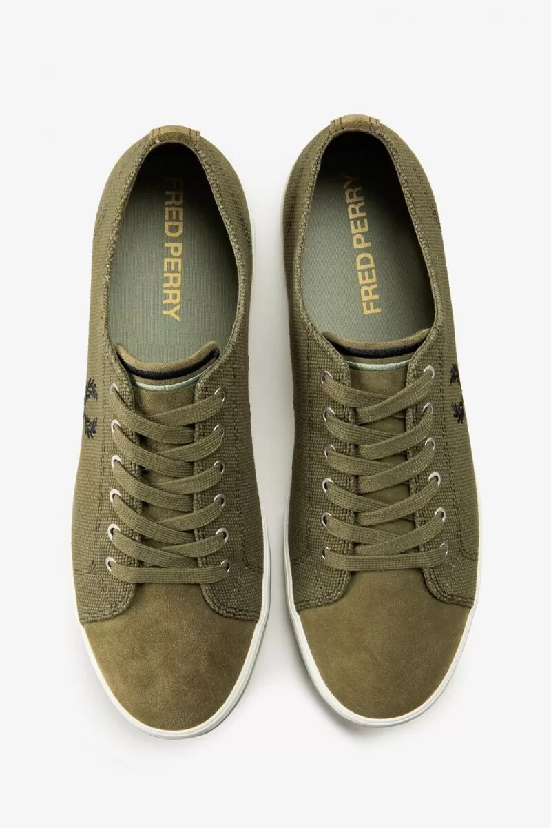 fred perry kingston scarpe da ginnastica da uomo verde uniforme