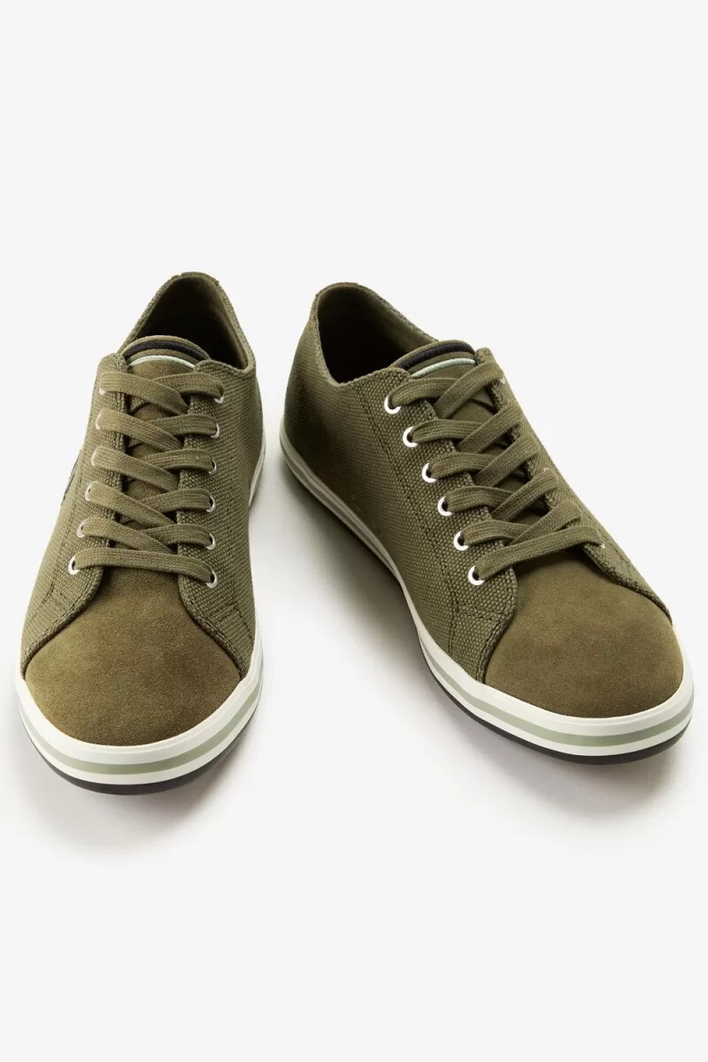 fred perry kingston scarpe da ginnastica da uomo verde uniforme