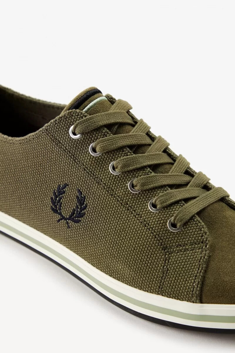 fred perry kingston scarpe da ginnastica da uomo verde uniforme