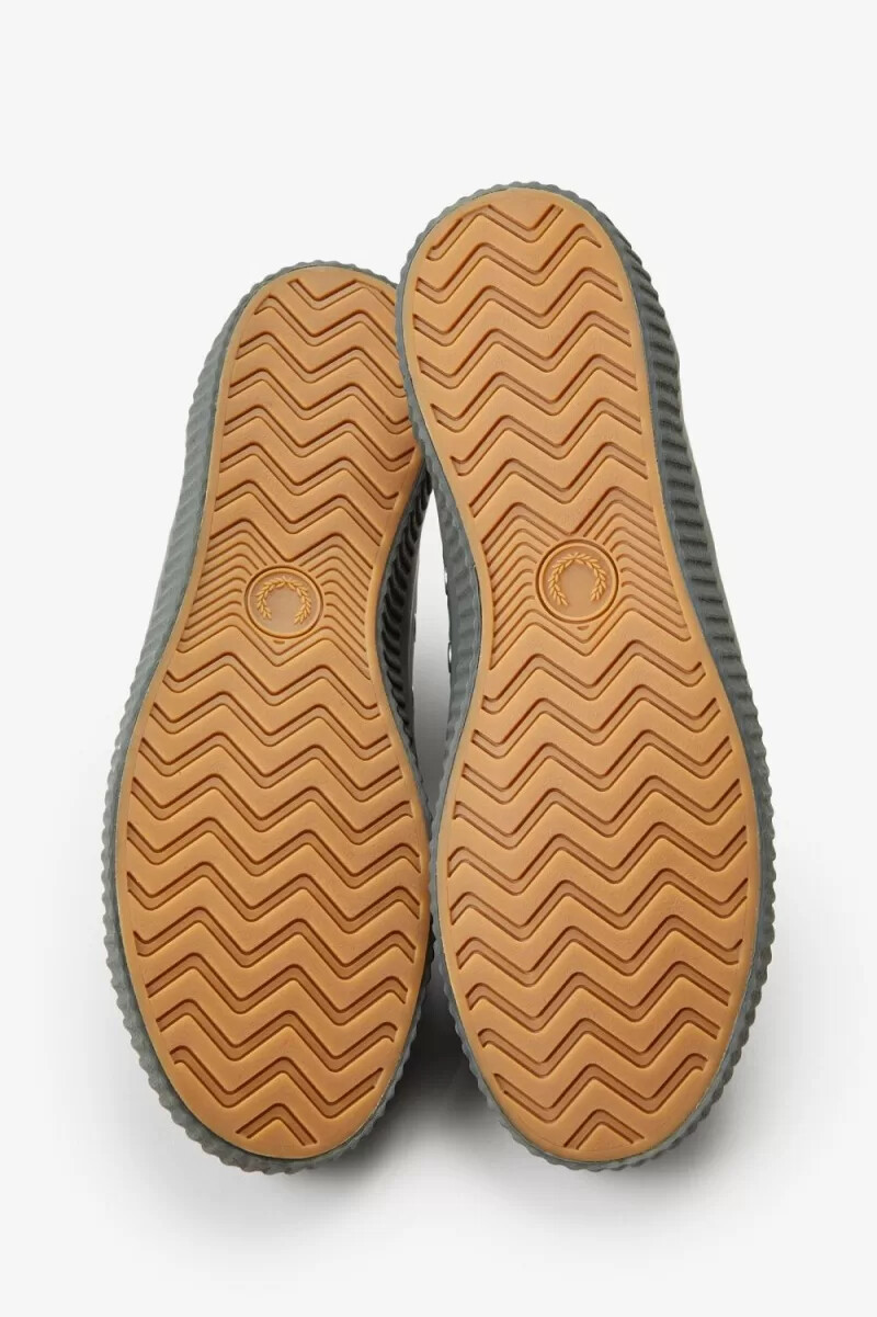 fred perry low hughes scarpe da ginnastica da uomo field green warm grey