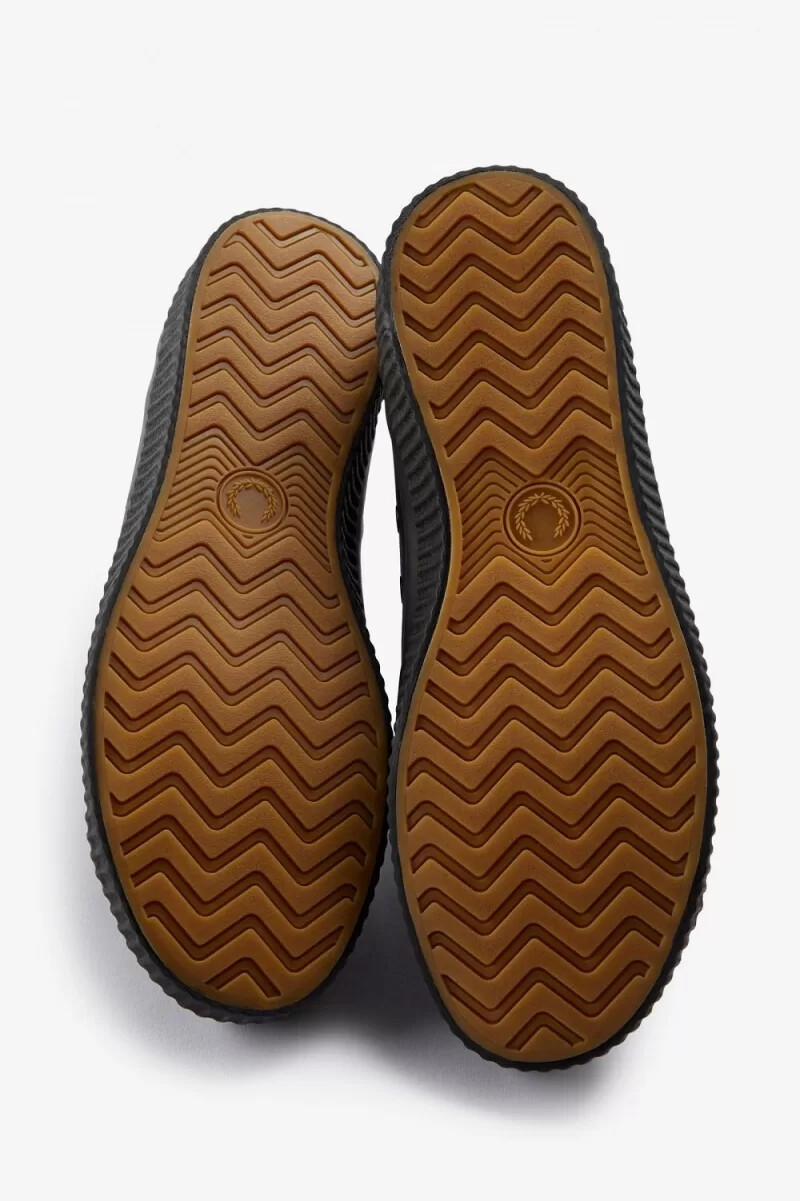 fred perry mid hughes scarpe da ginnastica da uomo nere e verdi uniformi