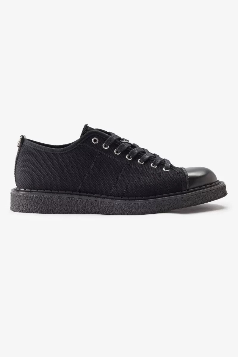fred perry canvas monkey scarpe da ginnastica da uomo nere