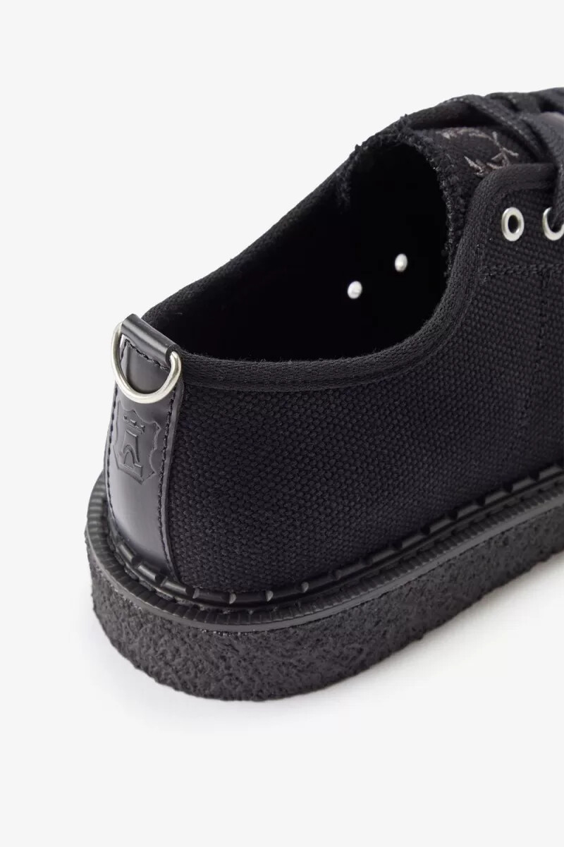 fred perry canvas monkey scarpe da ginnastica da uomo nere