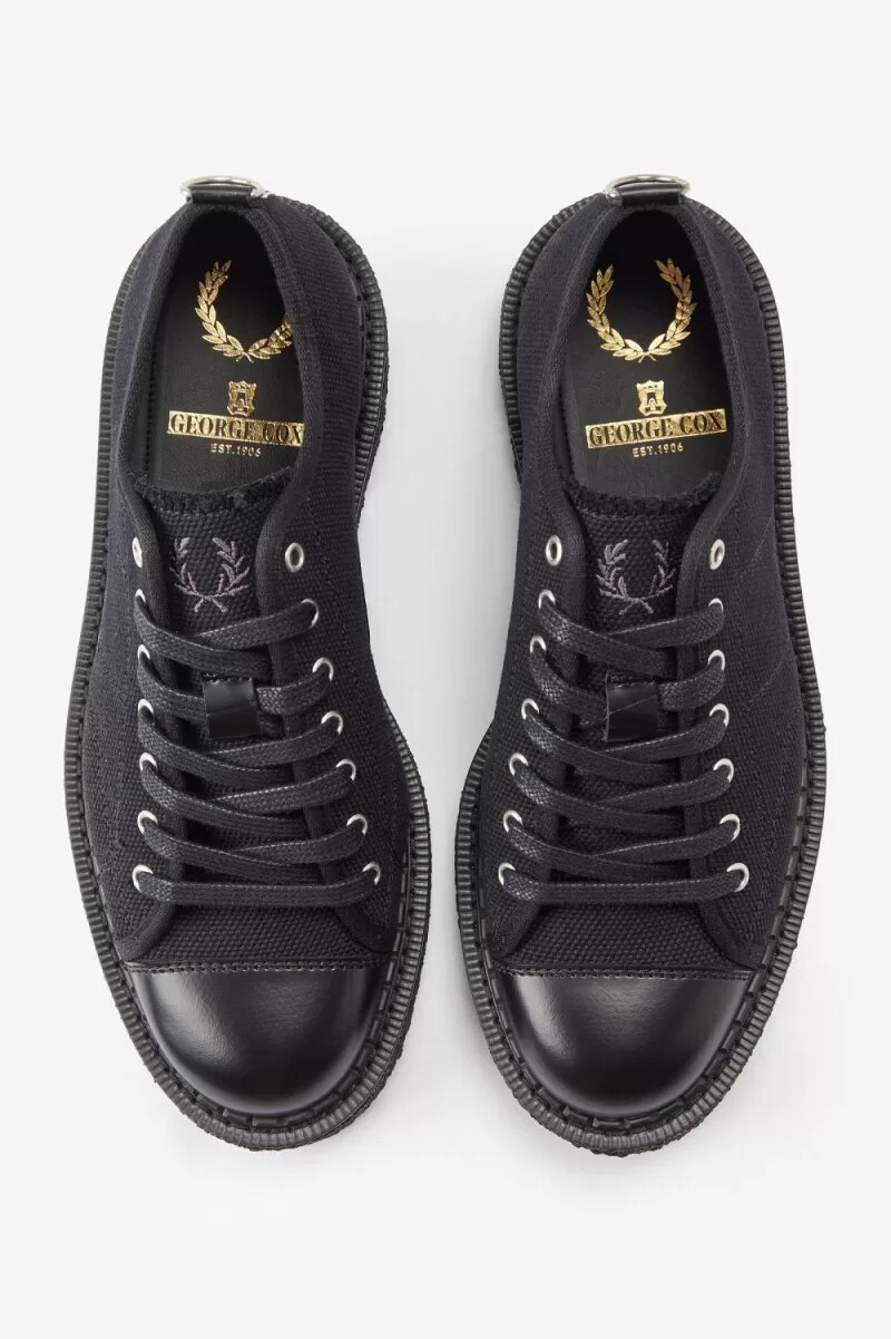 fred perry canvas monkey scarpe da ginnastica da uomo nere
