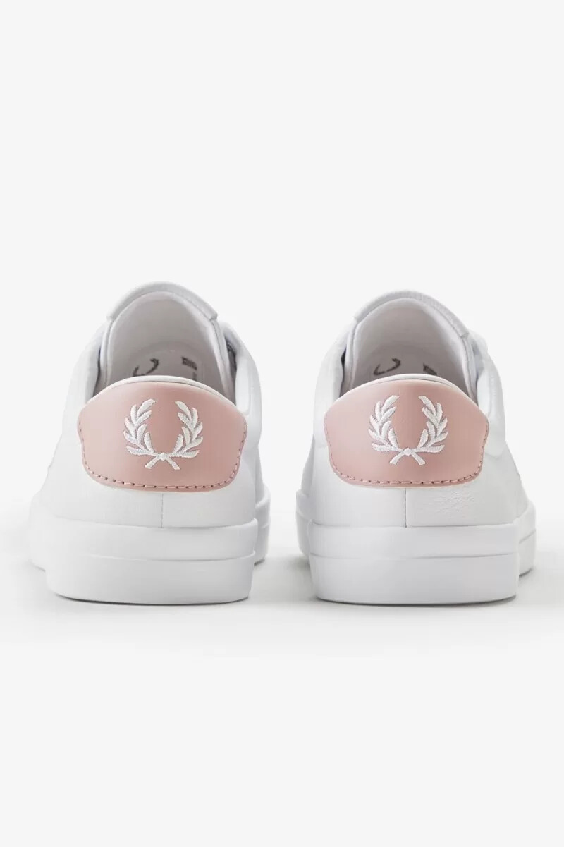 scarpe da tennis da donna fred perry lottie bianche rosa antico