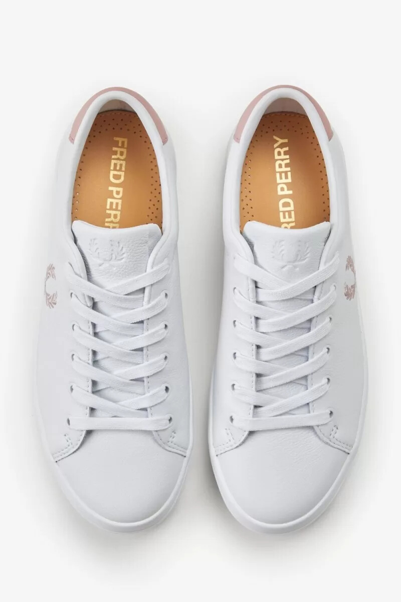 scarpe da tennis da donna fred perry lottie bianche rosa antico