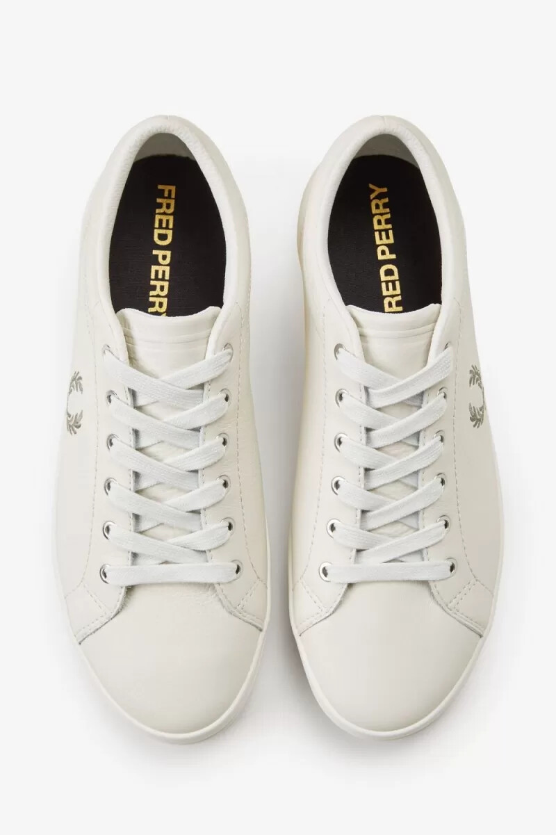 scarpe da tennis da uomo fred perry baseline color avorio e grigio caldo