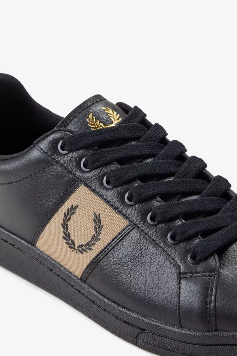 scarpe da tennis da uomo fred perry b721 nere e verdi