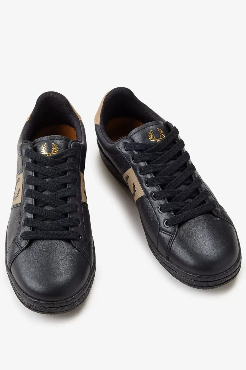 scarpe da tennis da uomo fred perry b721 nere e verdi