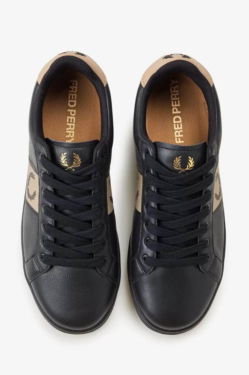 scarpe da tennis da uomo fred perry b721 nere e verdi