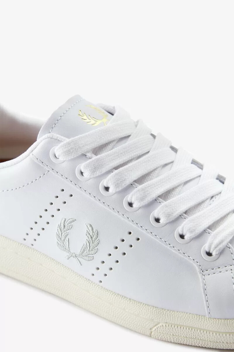 scarpe da tennis da uomo fred perry b721 bianche e menta chiara