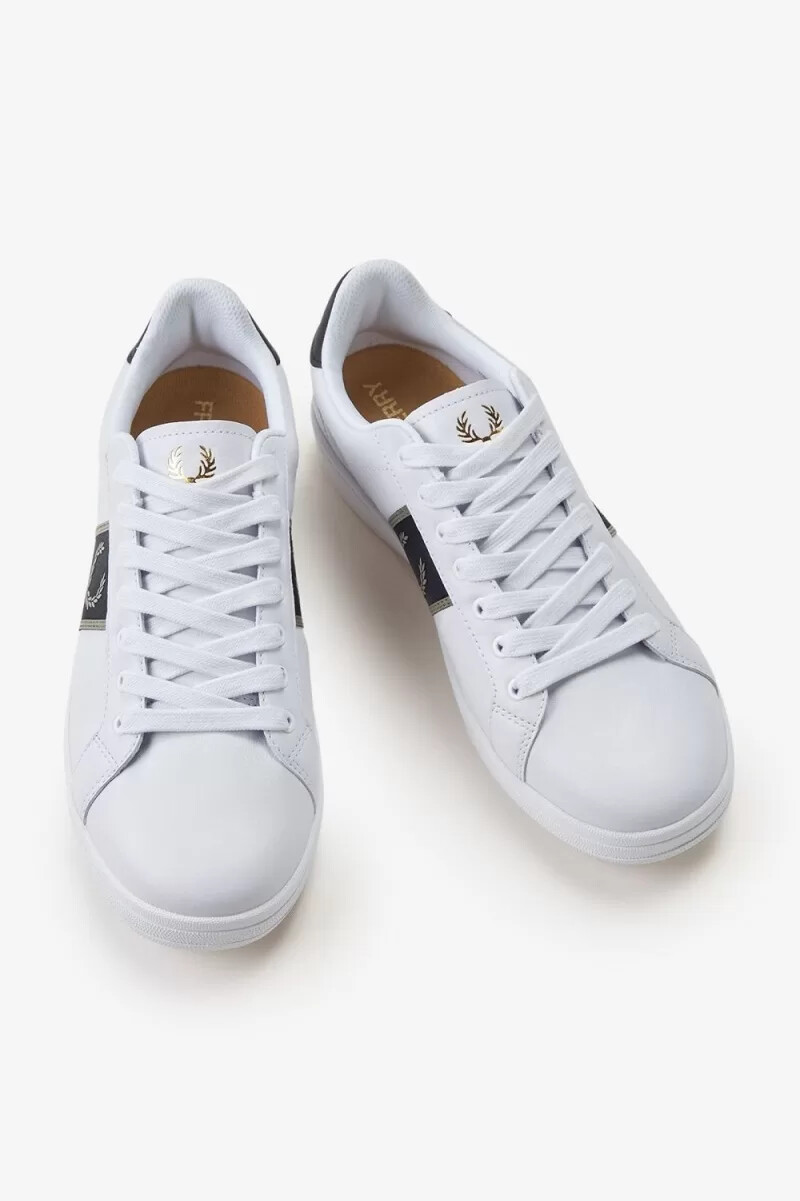scarpe da tennis da uomo fred perry b721 bianche e grigio caldo