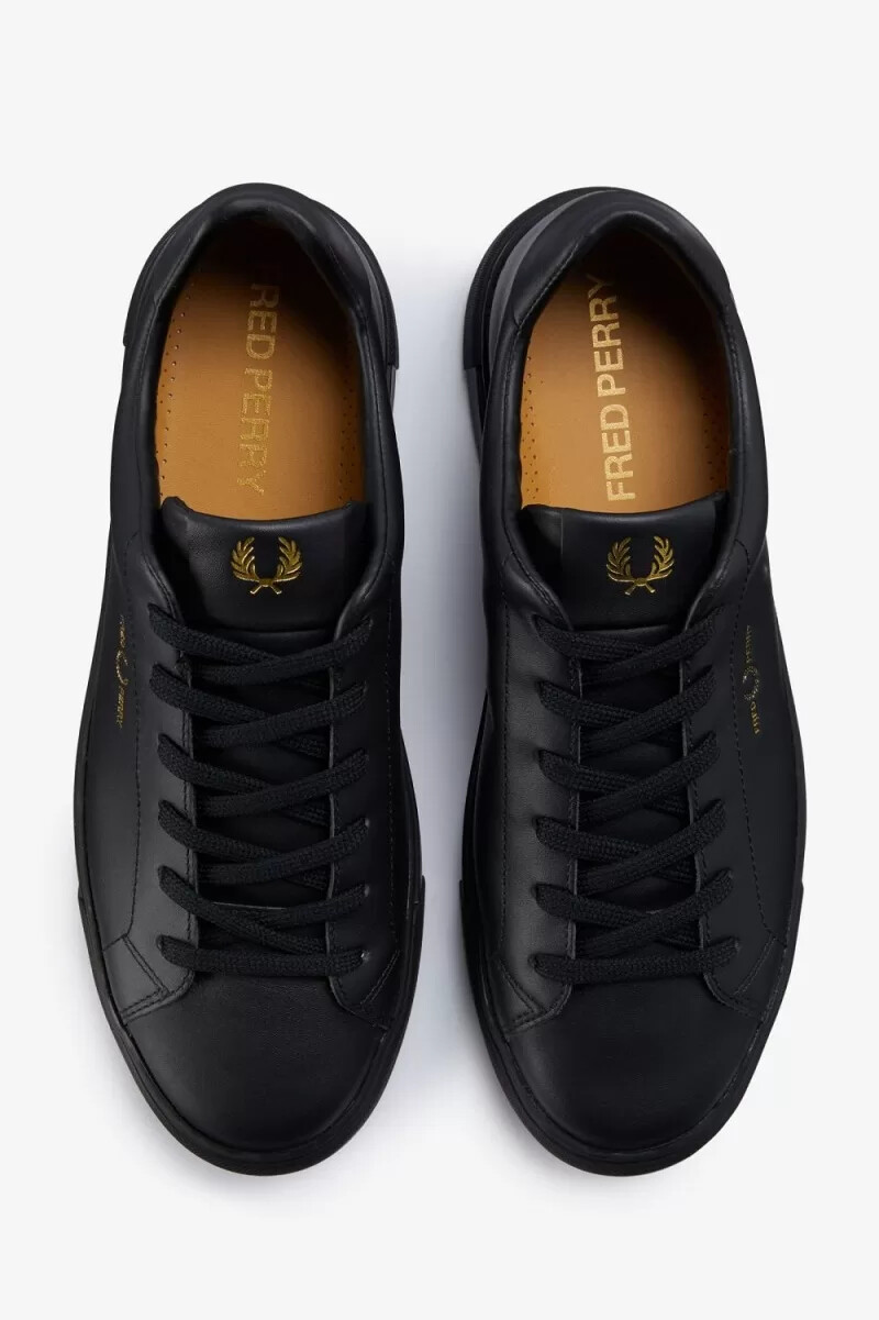scarpe da tennis da uomo fred perry b71 nere e dorate