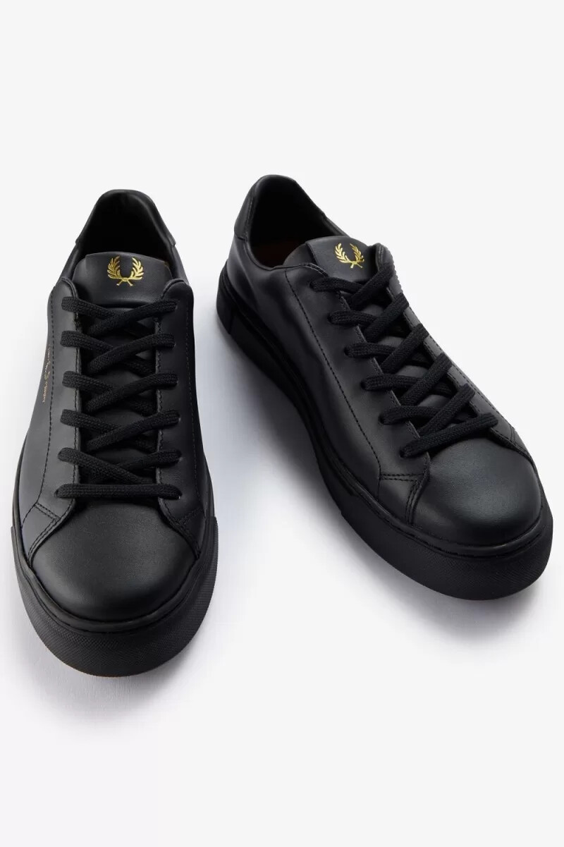 scarpe da tennis da uomo fred perry b71 nere e dorate