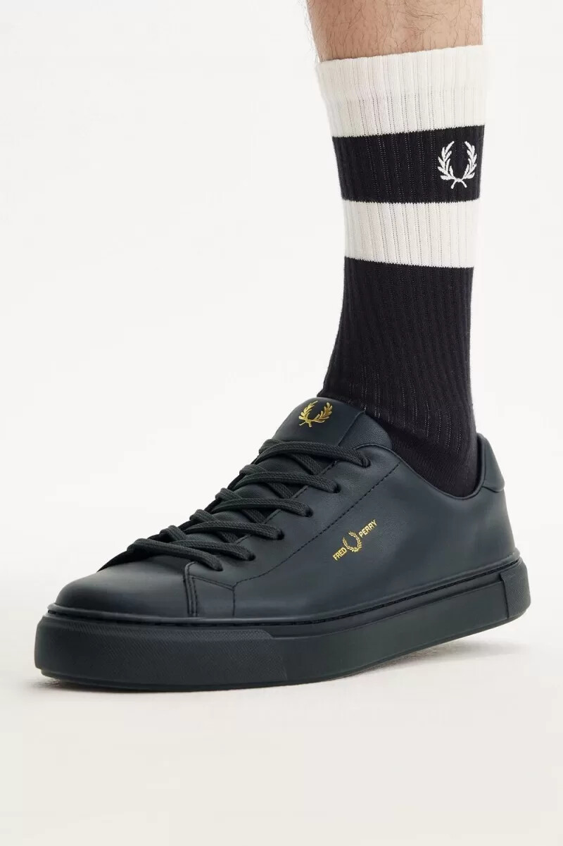 scarpe da tennis da uomo fred perry b71 verde notte oro