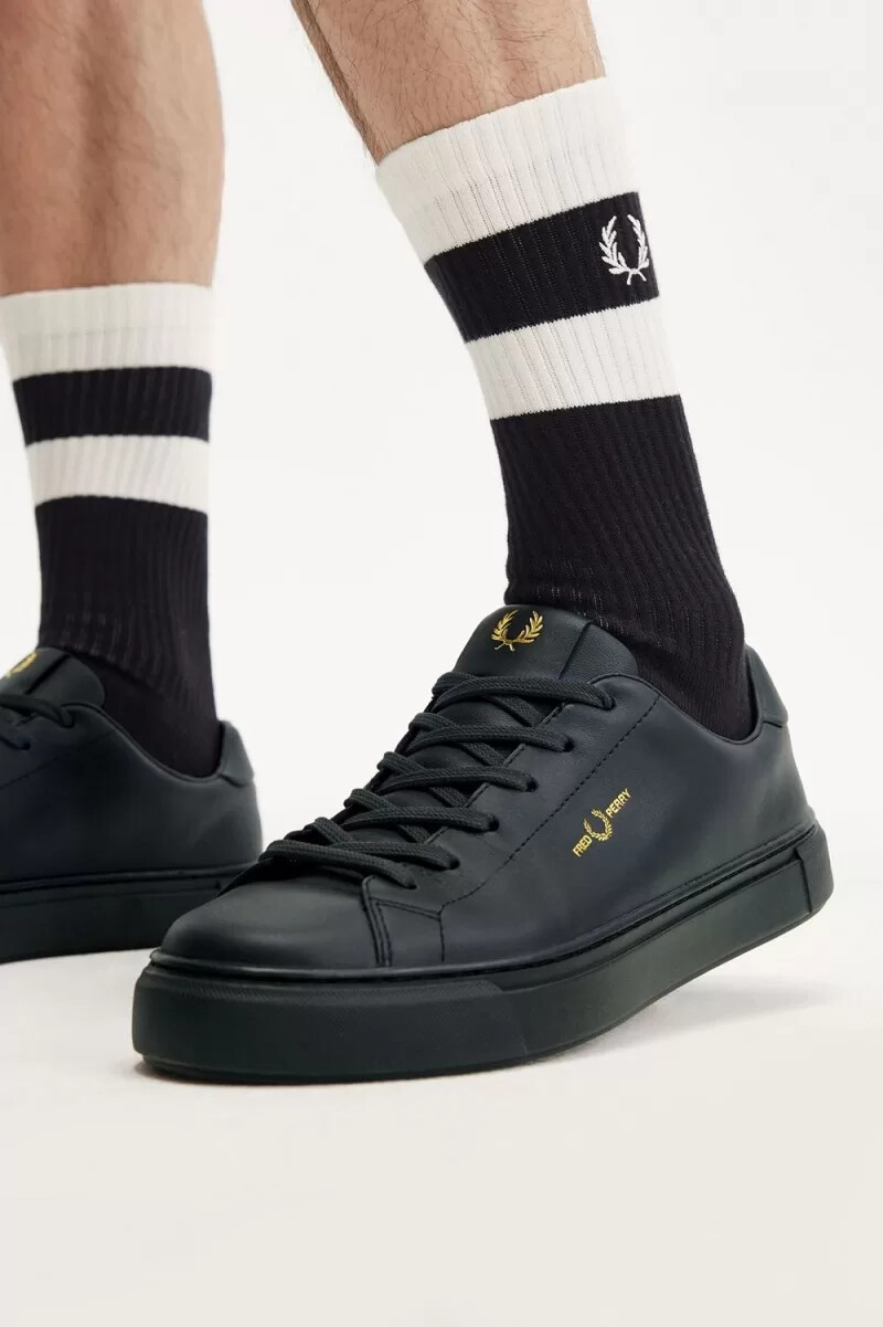 scarpe da tennis da uomo fred perry b71 verde notte oro