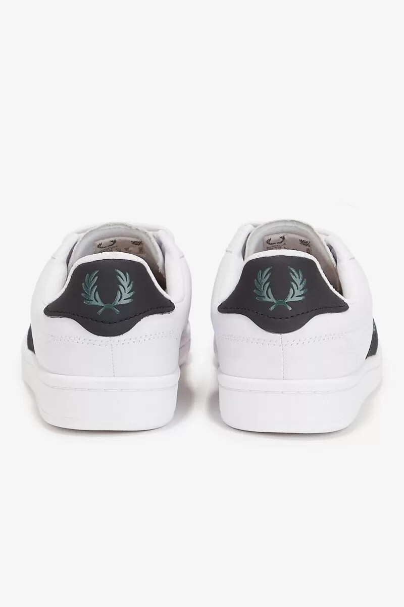scarpe da tennis da uomo fred perry b721 bianche e blu petrolio