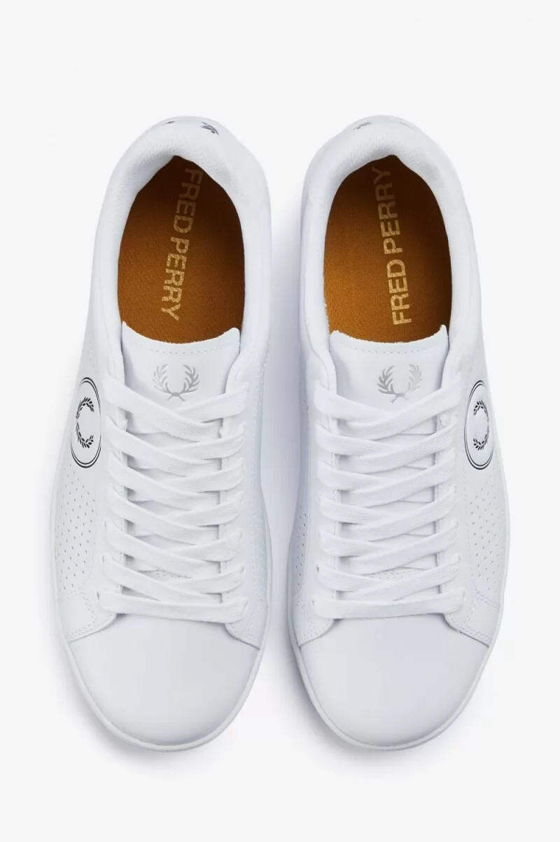 scarpe da tennis da uomo fred perry b721 bianche e nere
