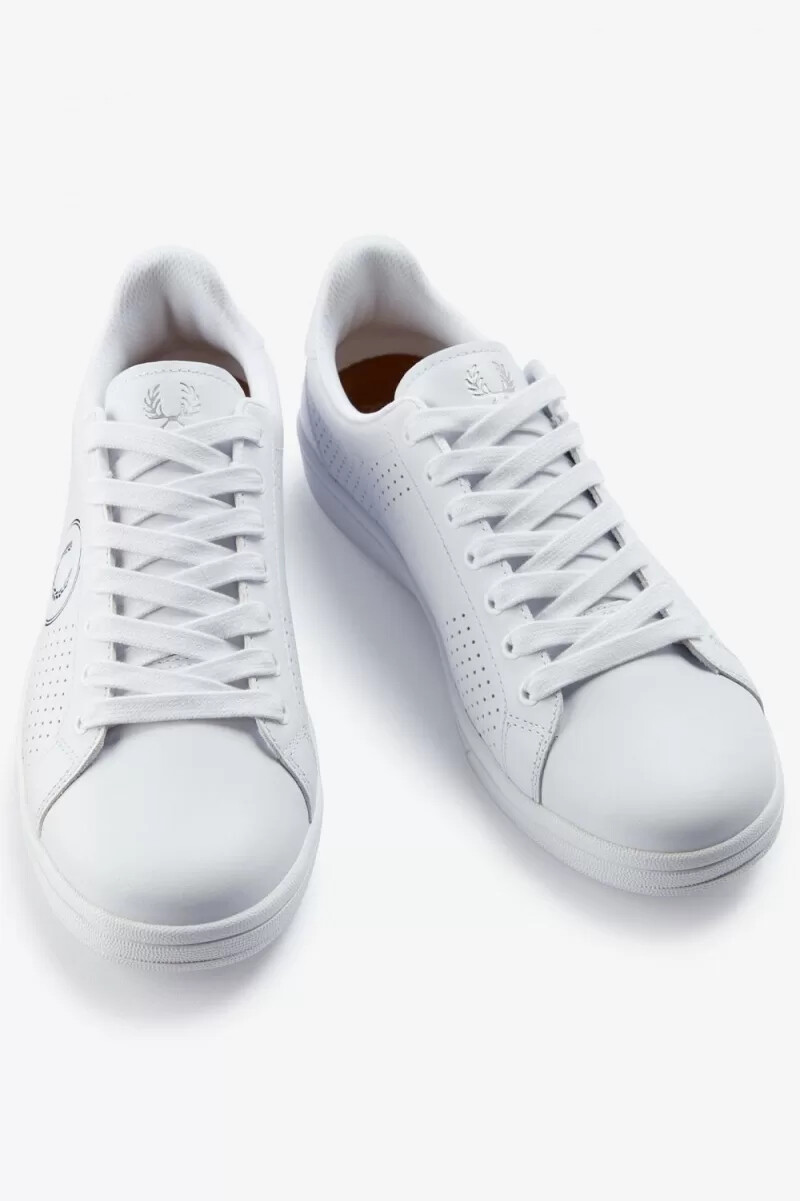 scarpe da tennis da uomo fred perry b721 bianche e nere