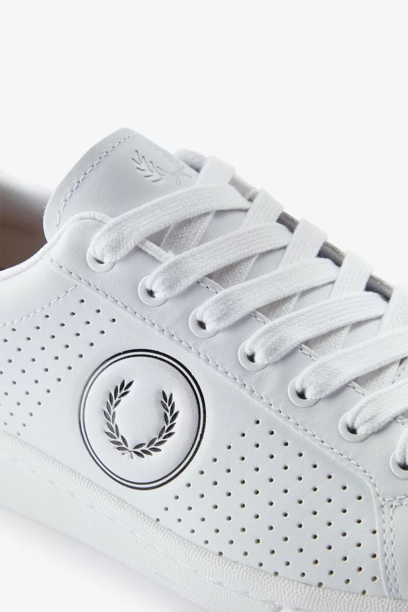 scarpe da tennis da uomo fred perry b721 bianche e nere