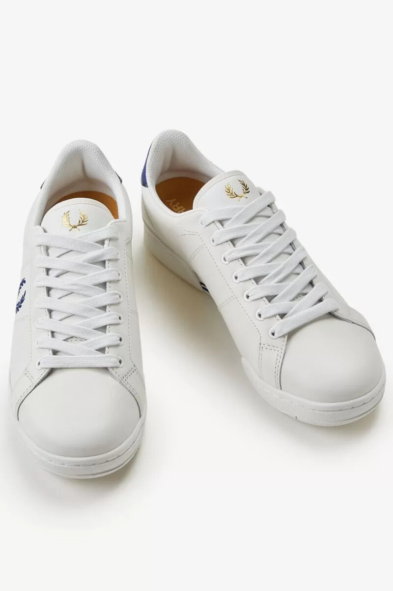 scarpe da tennis da uomo fred perry b722 color avorio sfumato cobalto
