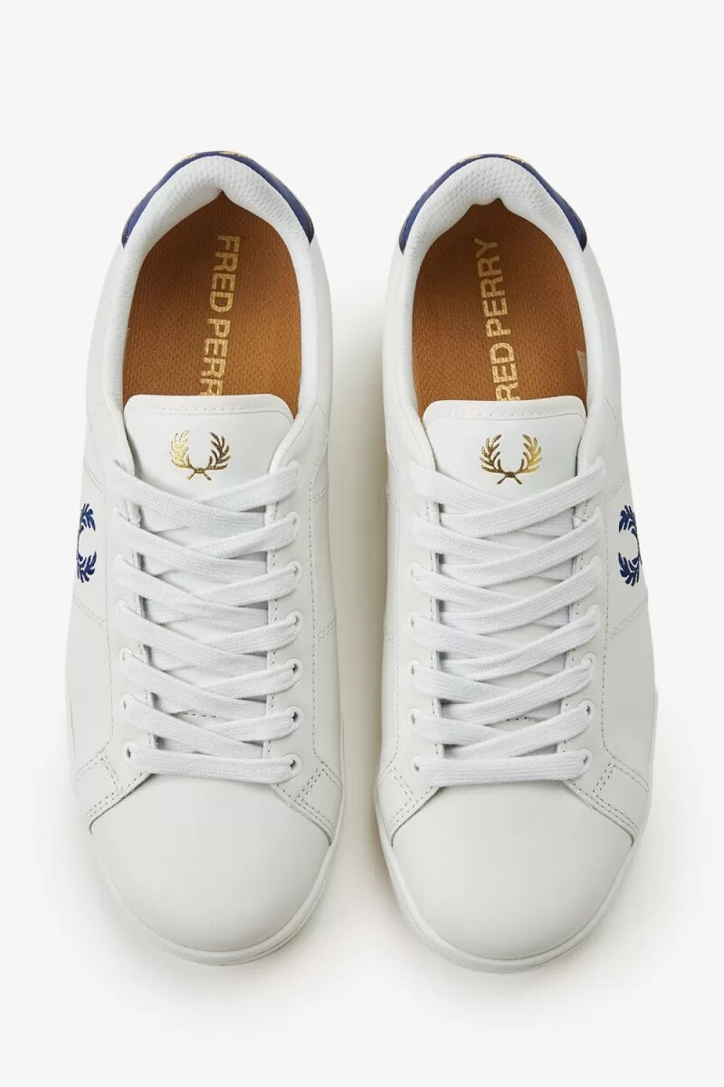 scarpe da tennis da uomo fred perry b722 color avorio sfumato cobalto
