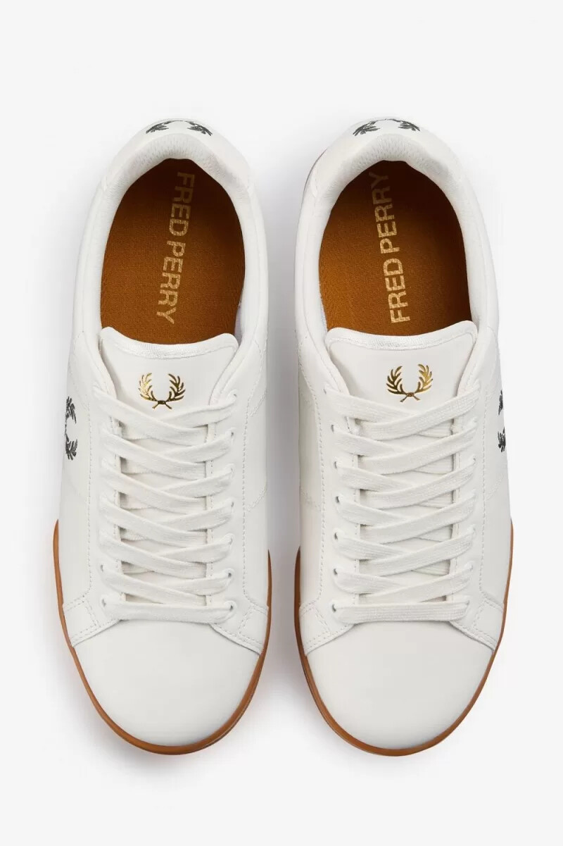 scarpe da tennis da uomo fred perry b722 colore bianco neve verde campo