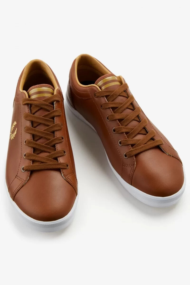 scarpe da tennis da uomo fred perry baseline color cuoio