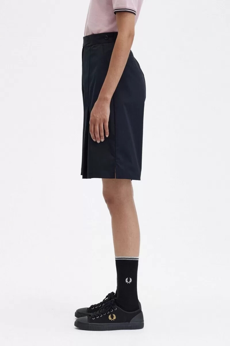pantaloncini plissettati da donna fred perry neri