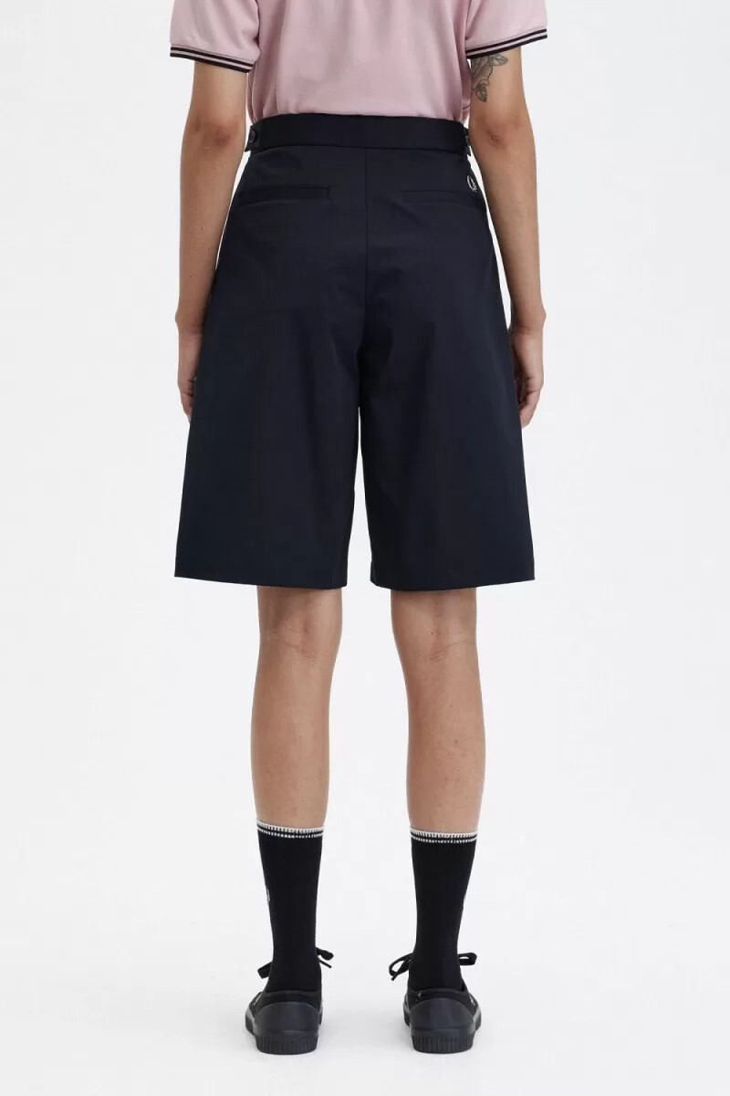 pantaloncini plissettati da donna fred perry neri