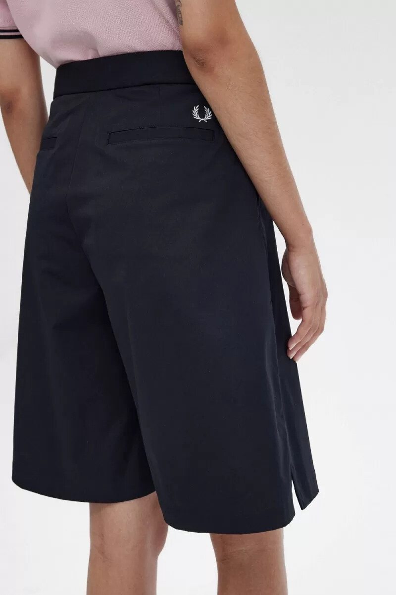 pantaloncini plissettati da donna fred perry neri