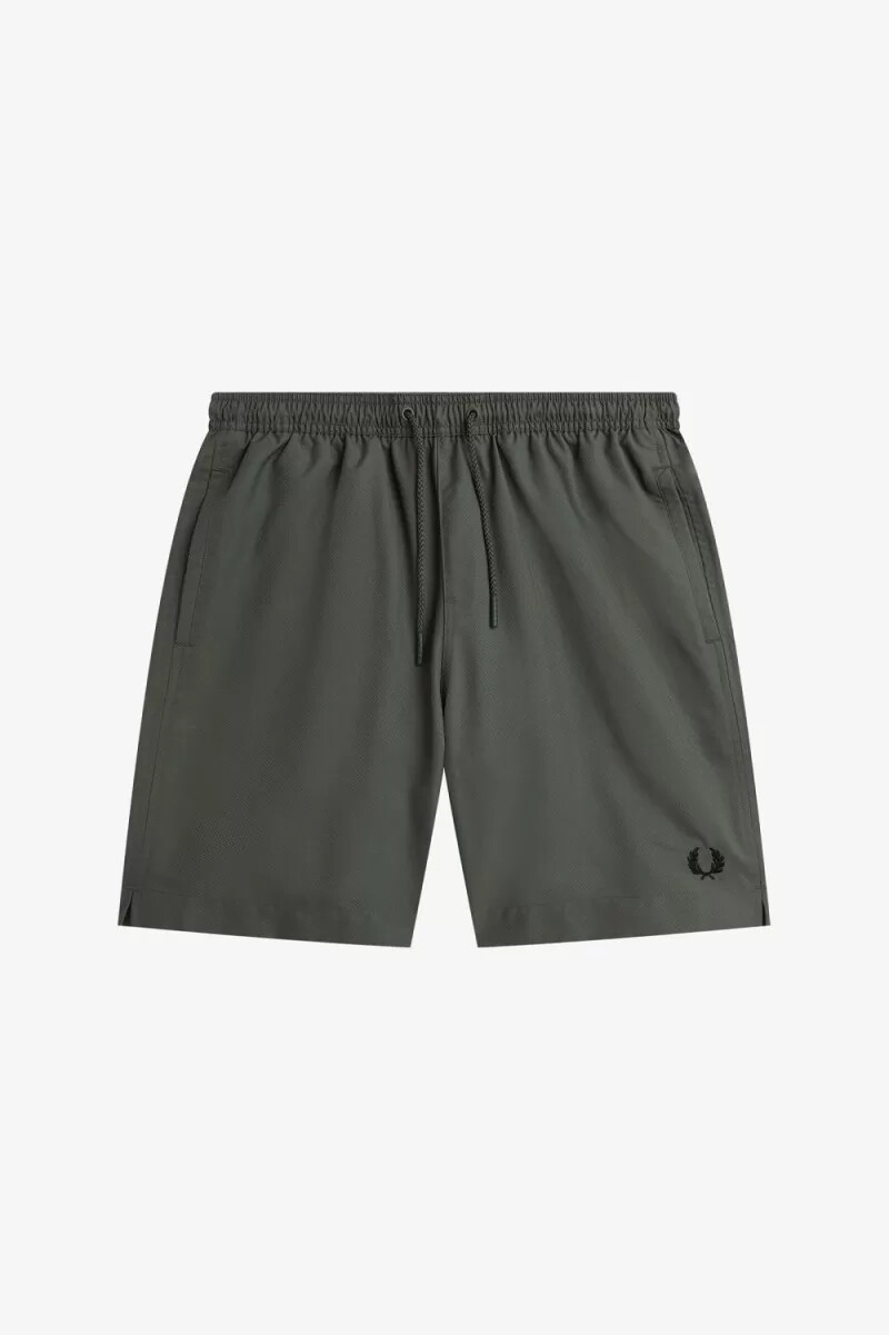 pantaloncini da bagno classici da uomo fred perry colore verde campo