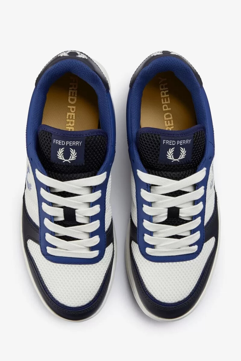 fred perry b300 sneakers da uomo color cobalto sfumato beige chiaro
