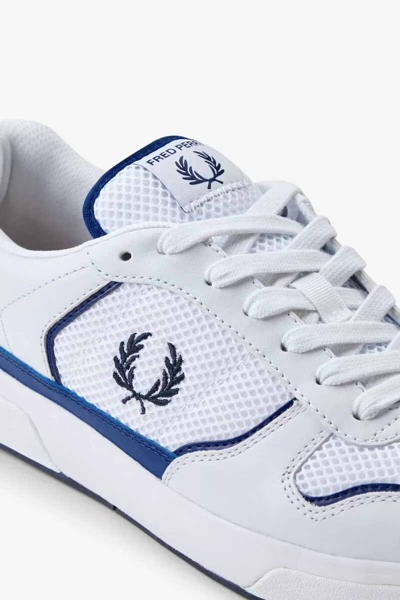 fred perry b300 sneakers da uomo bianche e blu navy