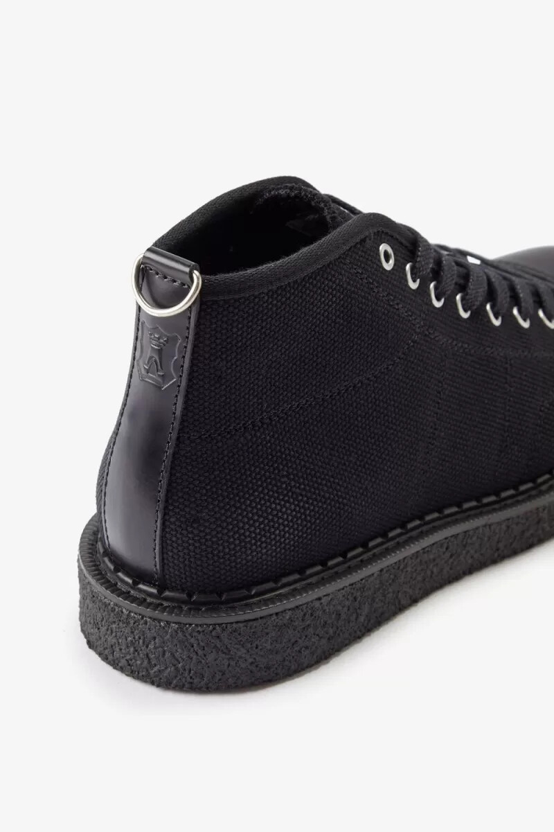 fred perry canvas monkey stivali da donna neri