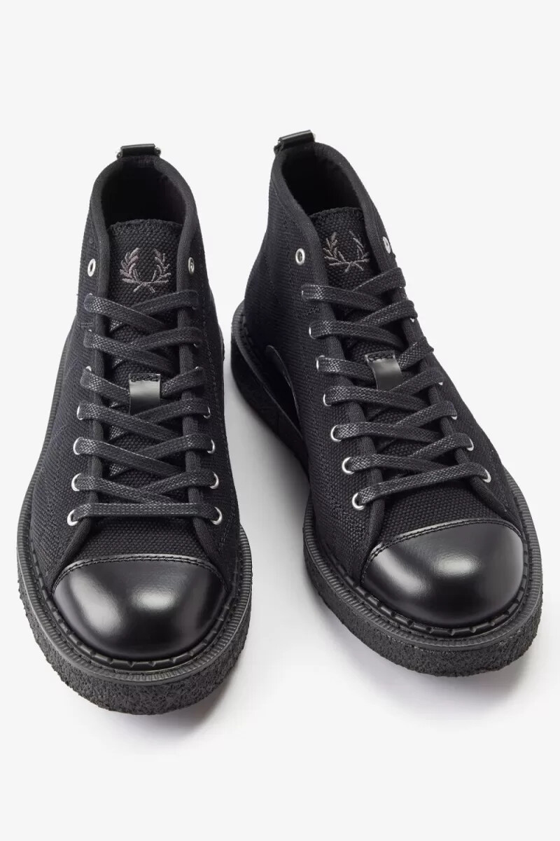 fred perry canvas monkey stivali da donna neri