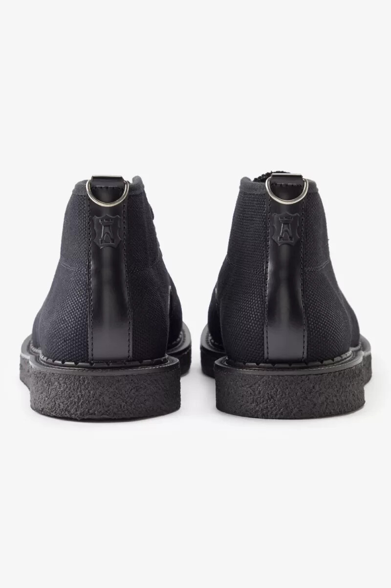 fred perry canvas monkey stivali da donna neri