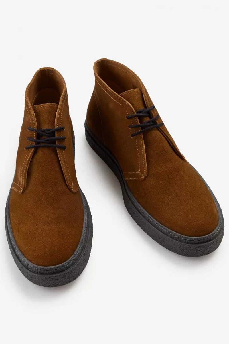 fred perry hawley stivali da uomo rossi marroni