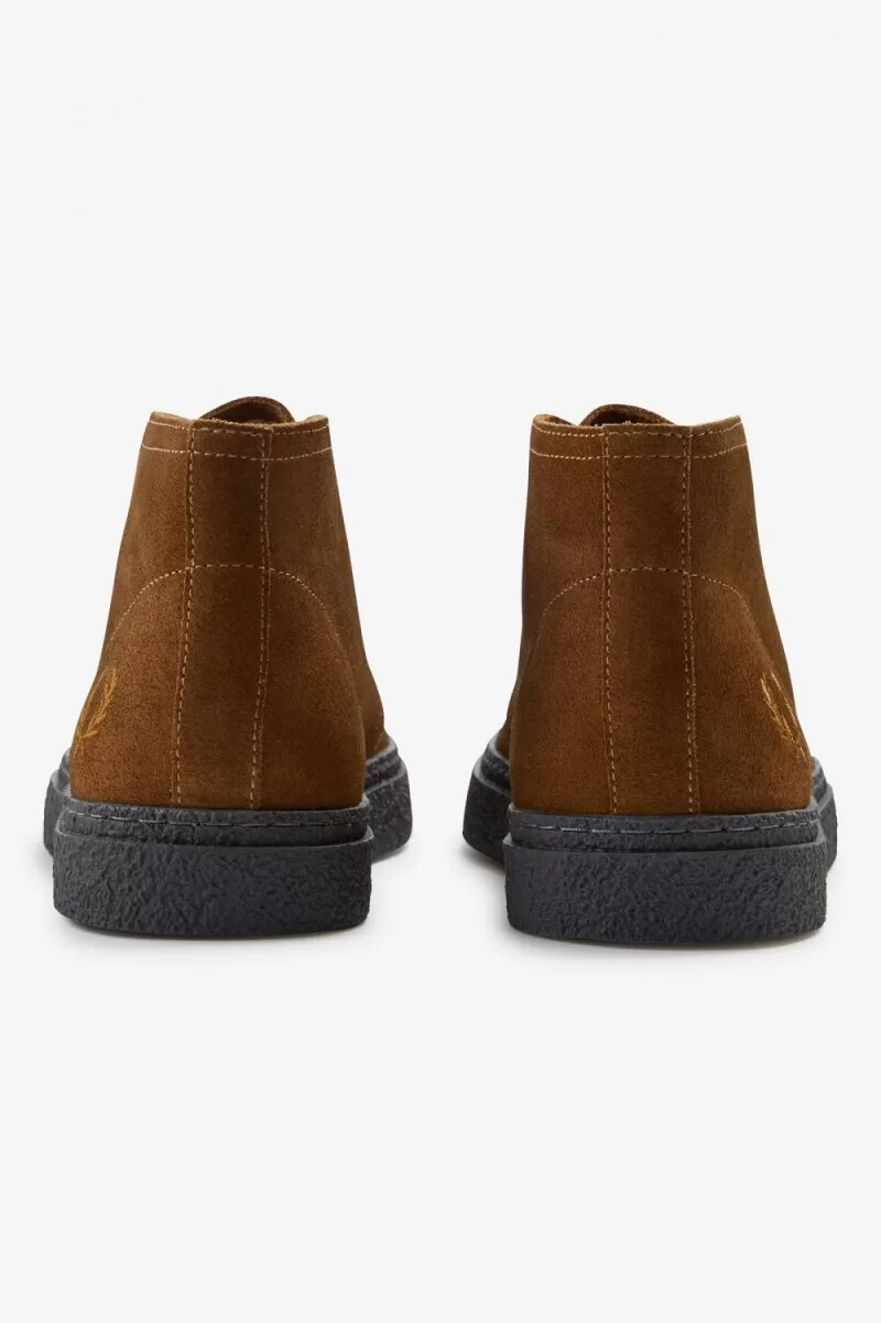 fred perry hawley stivali da uomo rossi marroni